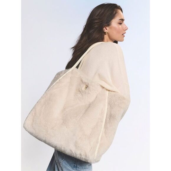 Victoria's Secret Handbags - Victoria’s Secret Beige Faux For Tote Bag & Shimmer Body Spray